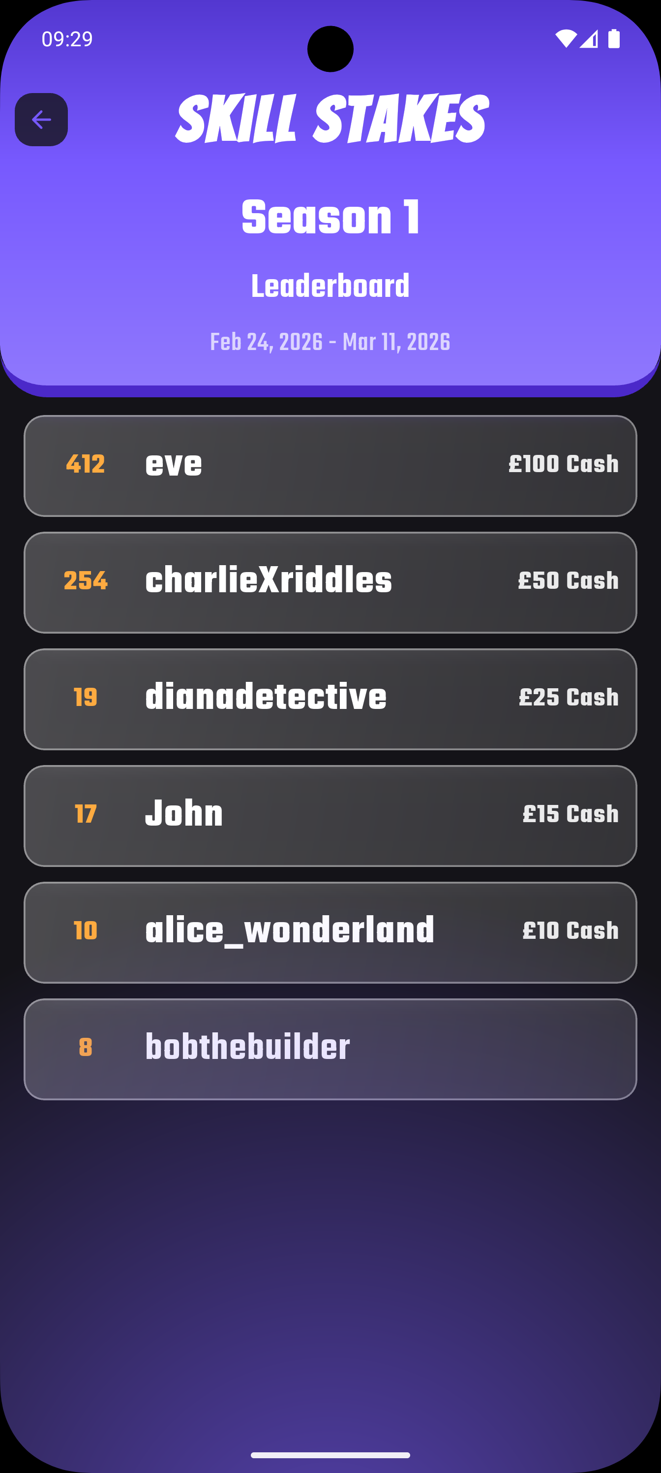 Live Leaderboard preview